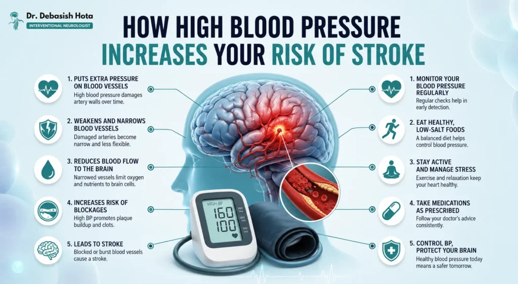 How high blood pressure increases your risk of stroke and damages blood vessels